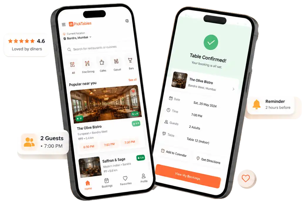 PickTables restaurant reservation app